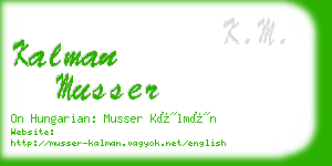 kalman musser business card